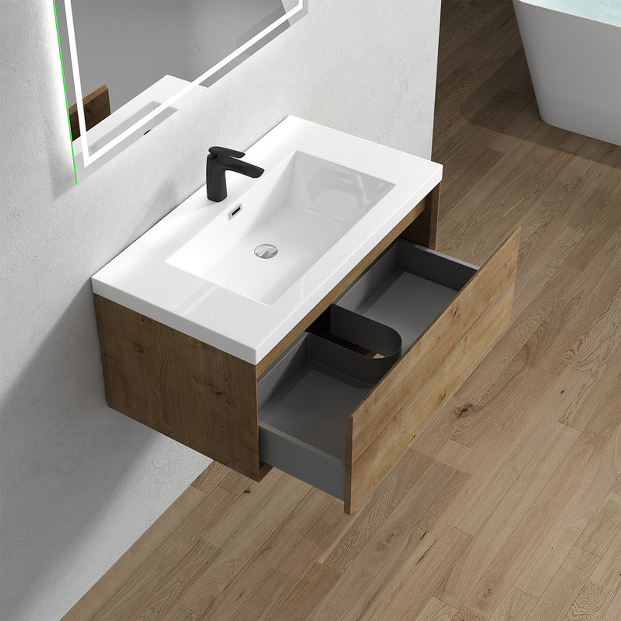BELLA ''36 inch WALL MOUNTED VANITY WITH ACRYLIC TOP