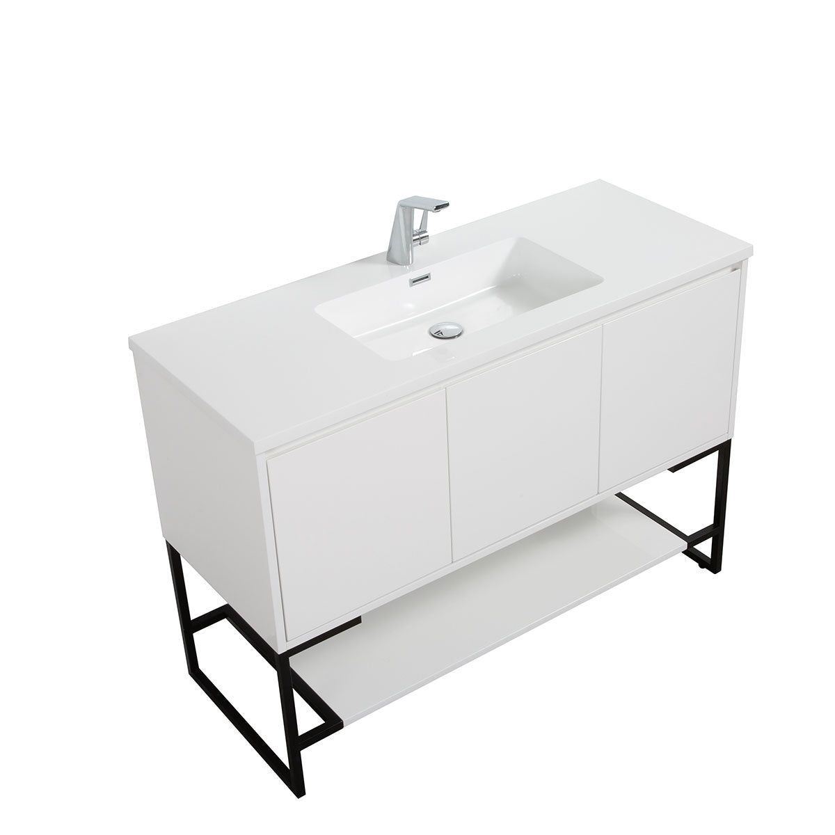 Allen V9006 48" Glossy White Vanity & resin Sink