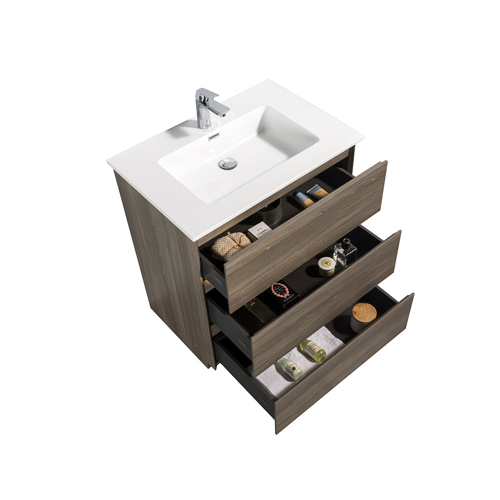 Freda-Freestanding Bathroom Vanity with Artificial Stone Integrated Top&Sink