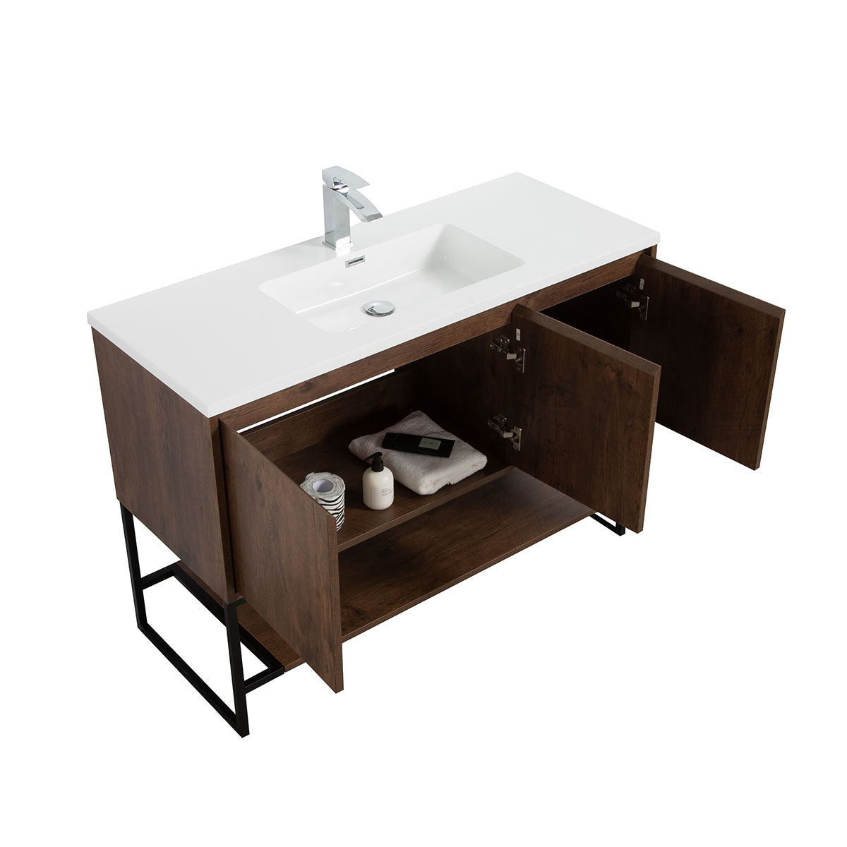 Allen V9006 48" Rose wood Vanity & resin Sink