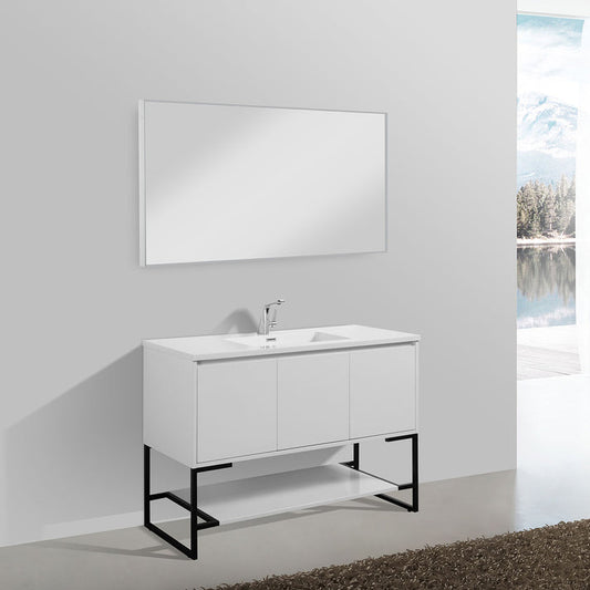Allen V9006 48" Glossy White Vanity & resin Sink