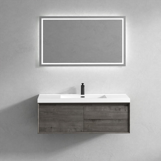 BELLA ''48 inch WALL MOUNTED VANITY WITH ACRYLIC TOP