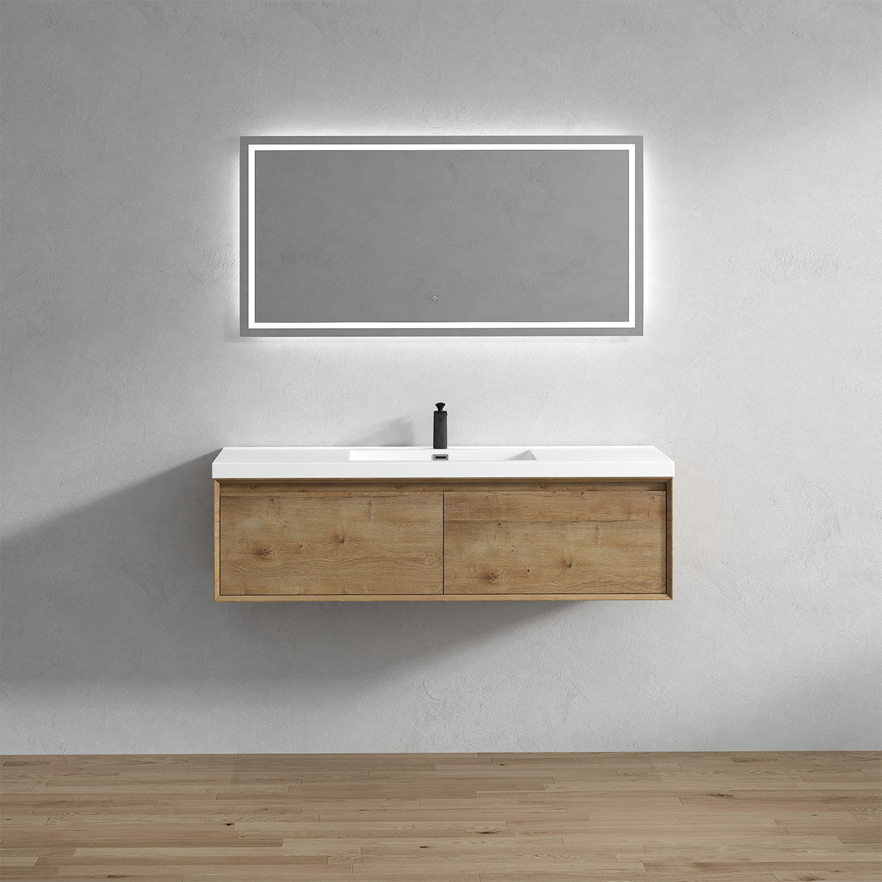 BELLA ''60 Single inch WALL MOUNTED VANITY WITH ACRYLIC TOP