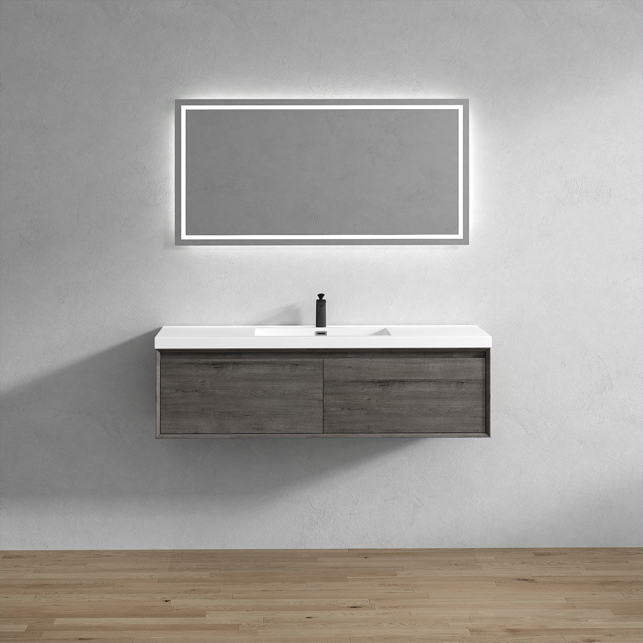 BELLA ''60 Single inch WALL MOUNTED VANITY WITH ACRYLIC TOP