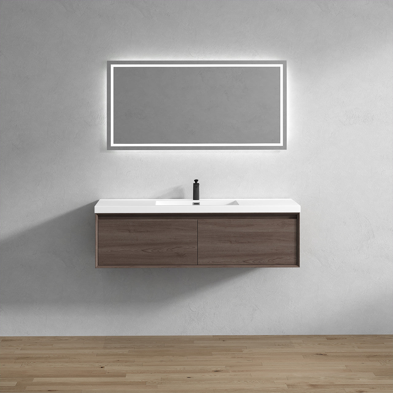BELLA ''60 Single inch WALL MOUNTED VANITY WITH ACRYLIC TOP