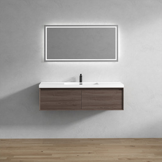 BELLA ''60 Single inch WALL MOUNTED VANITY WITH ACRYLIC TOP