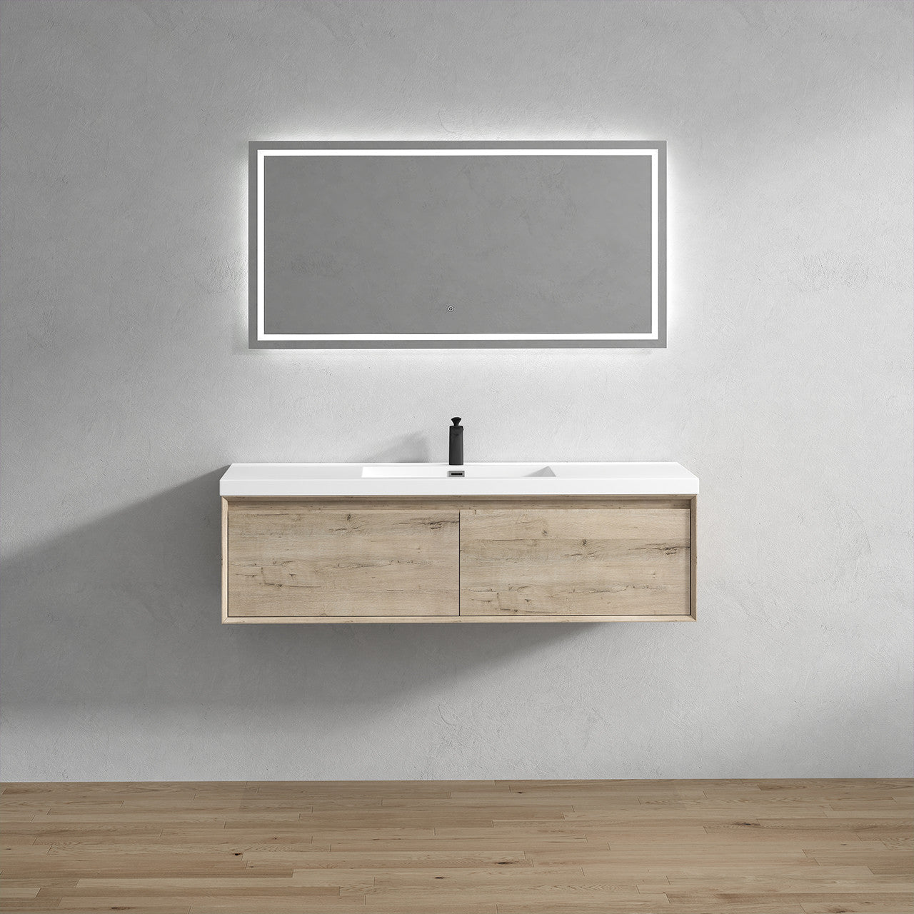 BELLA ''60 Single inch WALL MOUNTED VANITY WITH ACRYLIC TOP