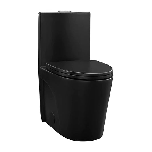 K-0382(MB Black) One Piece 28" Toilet Dual Flush