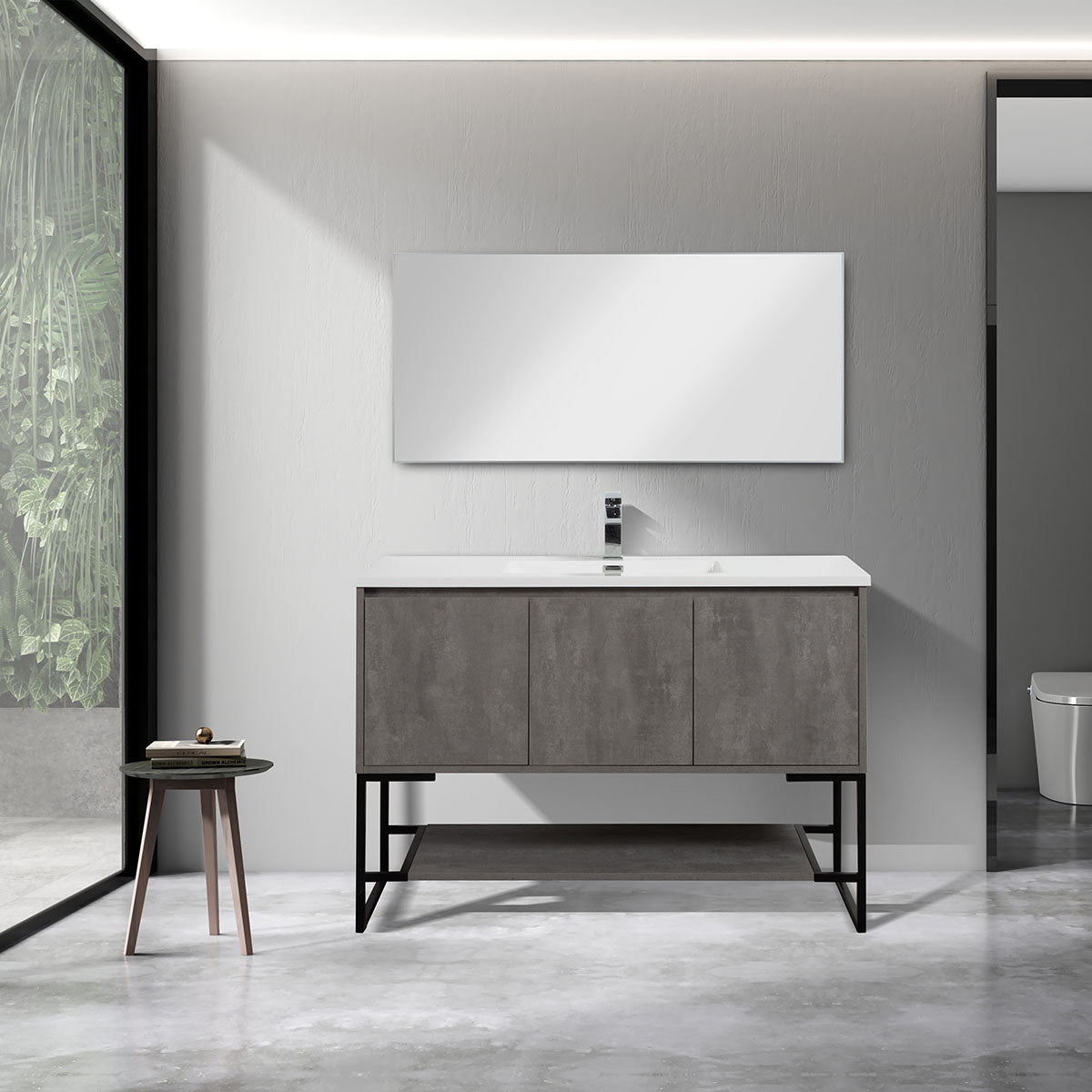 Allen V9006 48" Cement Grey Vanity & resin Sink