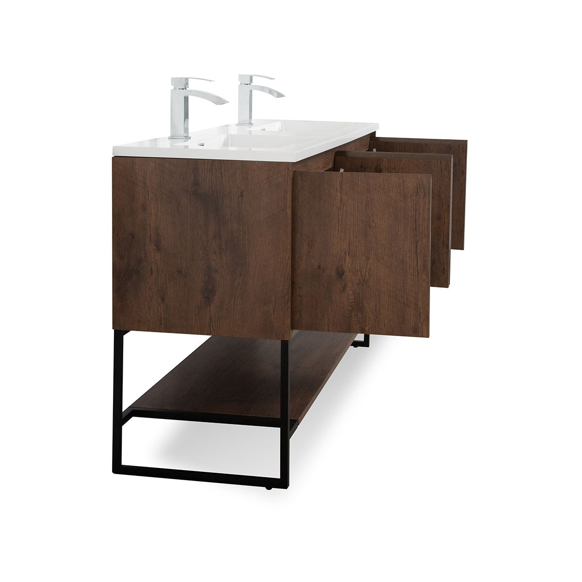 Allen V9006 60inch Rosewood double sink Vanity & resin Sink