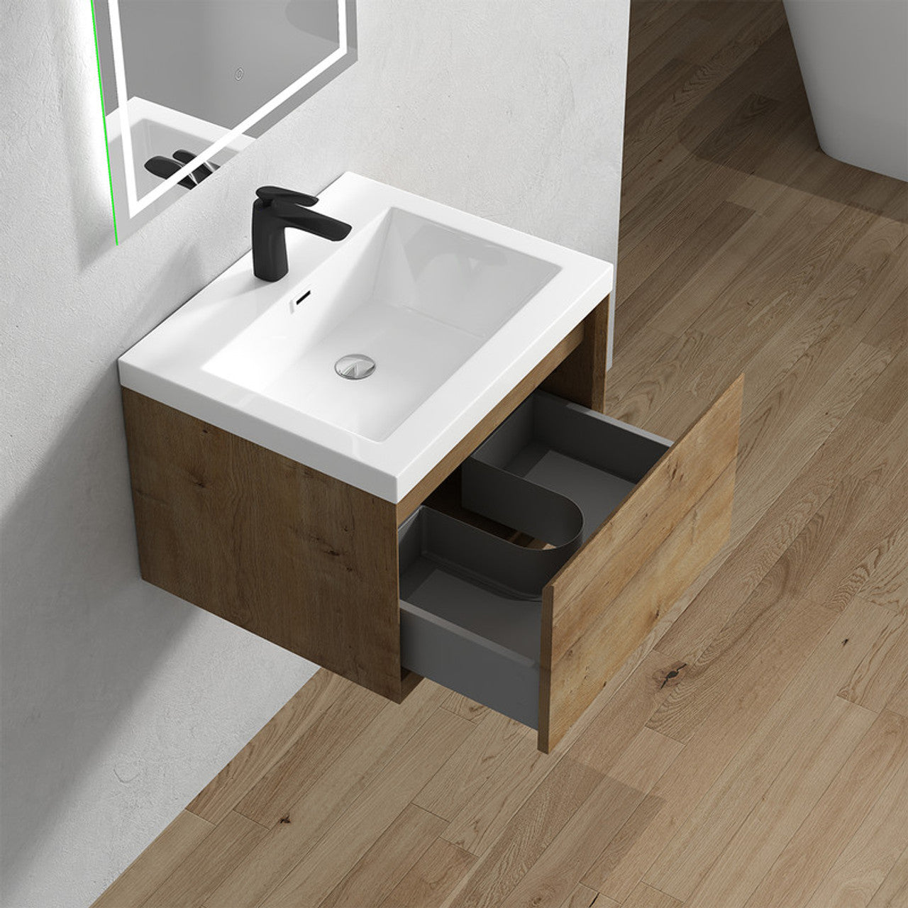 BELLA ''24inch WALL MOUNTED VANITY WITH ACRYLIC TOP