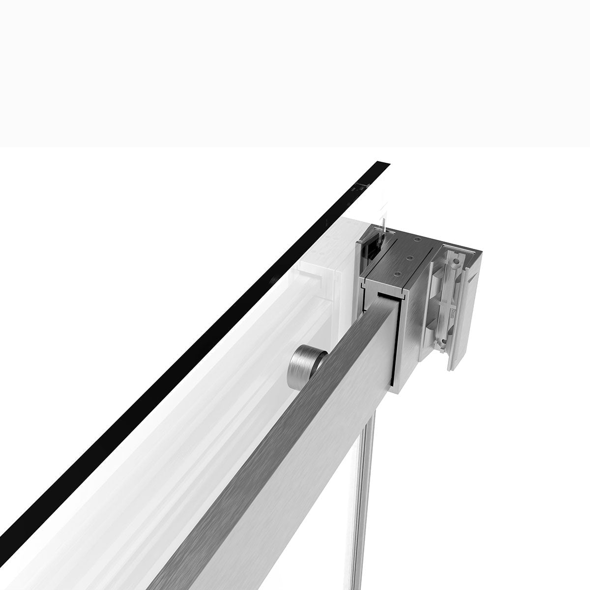 DQZ Frameless Bypass Shower Door (Brushed Nickel) (3/8") 46"-60"W x 76"H With Glass Treatment (klearteck)