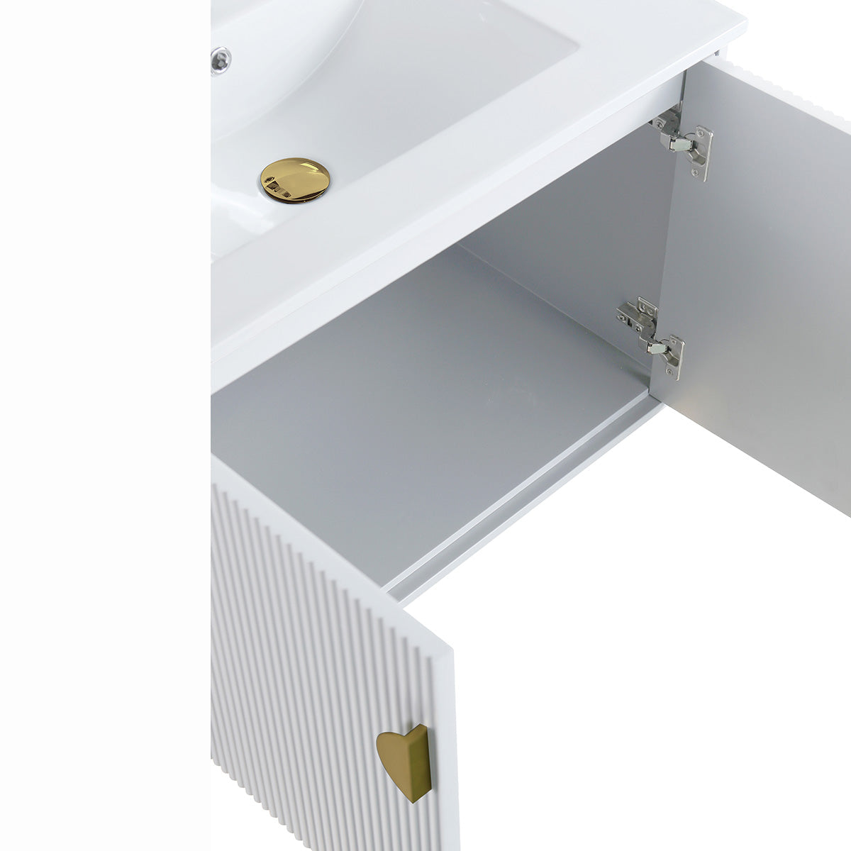 "Daniel9012"  Vanity & ceramic sink  Glossy White 24inch to 36inch
