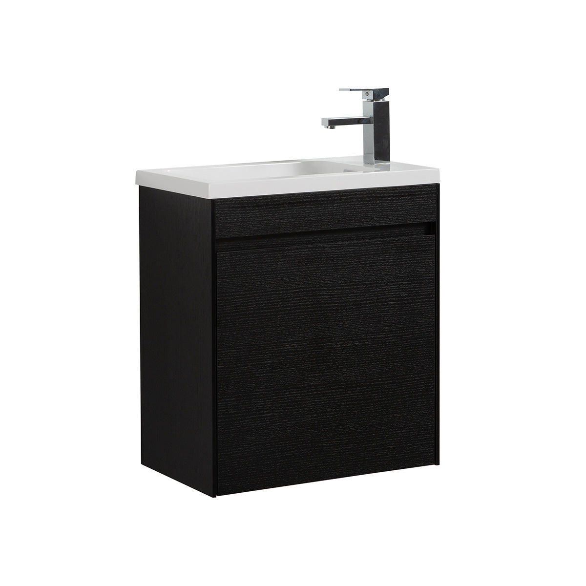 SLICE V9017 SERIES Vanity & Resin Sink Combo BLACK Oak