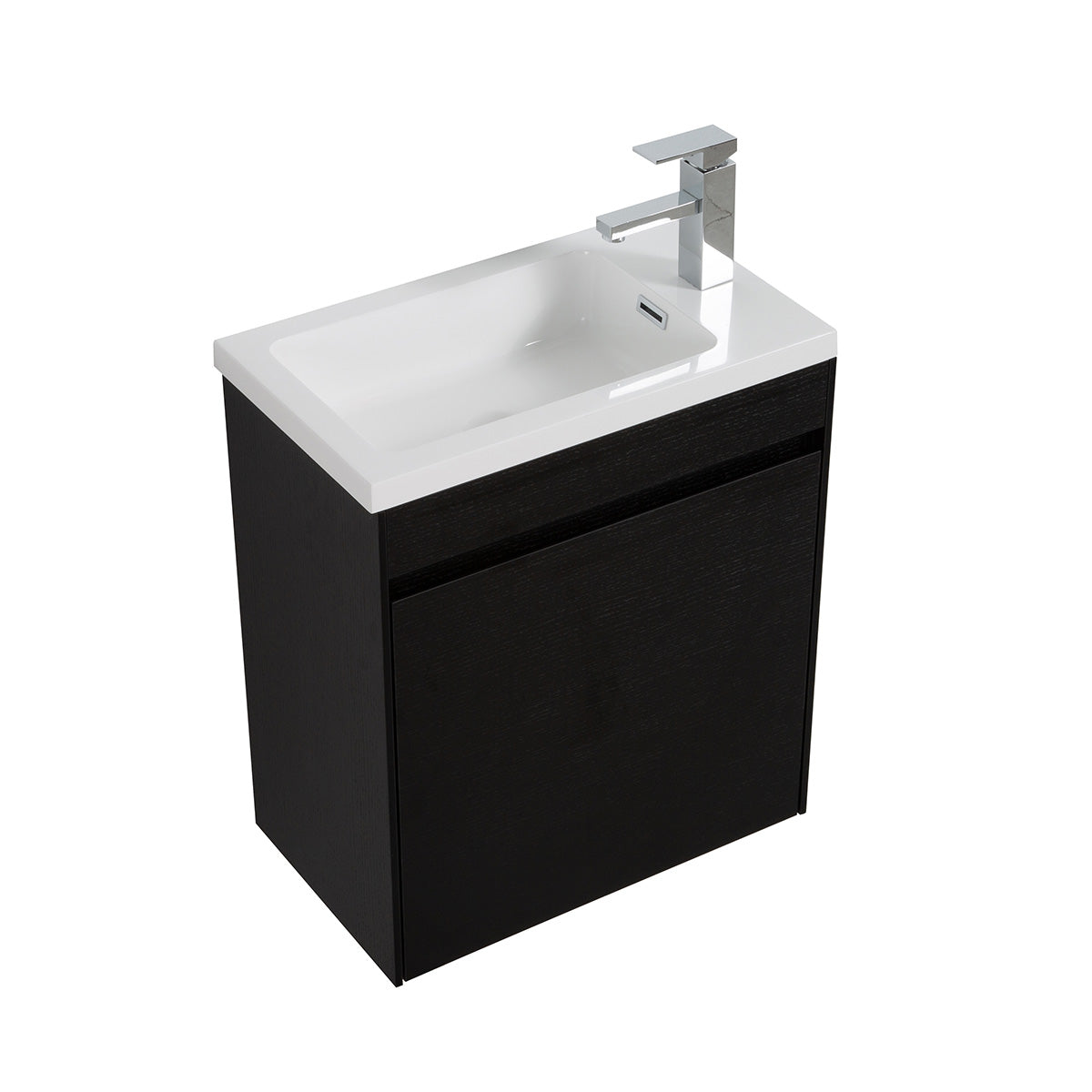 SLICE V9017 SERIES Vanity & Resin Sink Combo BLACK Oak