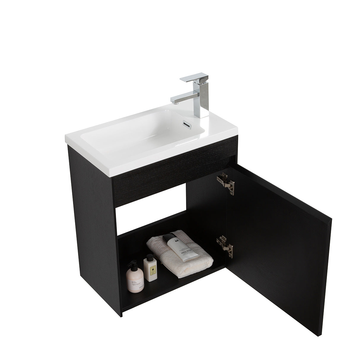 SLICE V9017 SERIES Vanity & Resin Sink Combo BLACK Oak