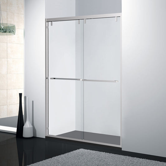 AC23 Bypass Shower Door (Chrome) (3/8") 44"-60"W x 76"H With Glass Treatment (klearteck)