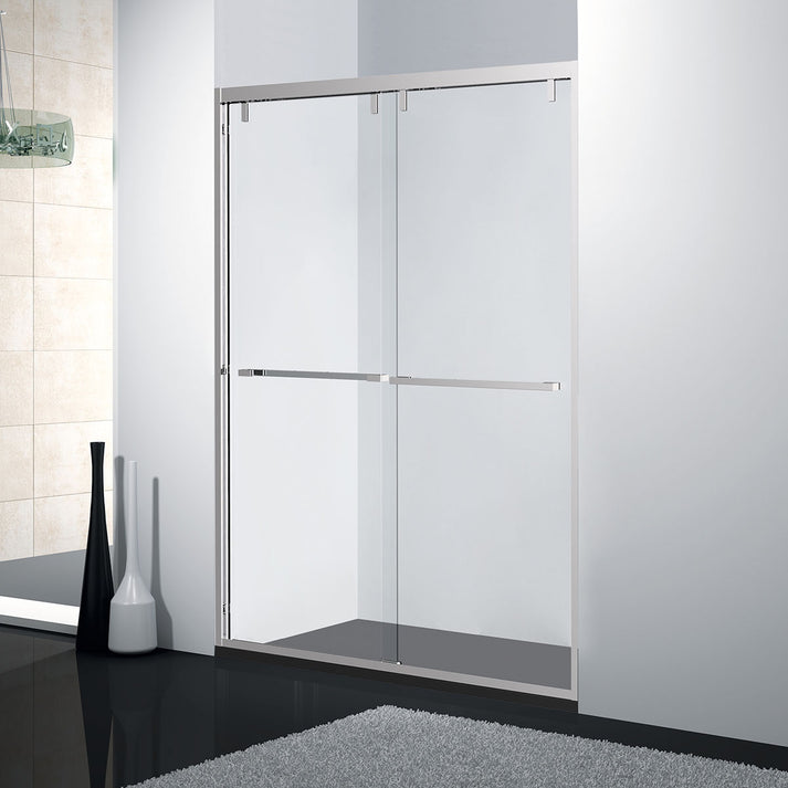 AC23 Bypass Shower Door (Brushed Nickel) (3/8") With Glass Treatment (klearteck)