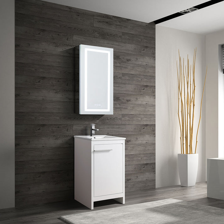 Glossy White Free standing Vanity & ceramic sink