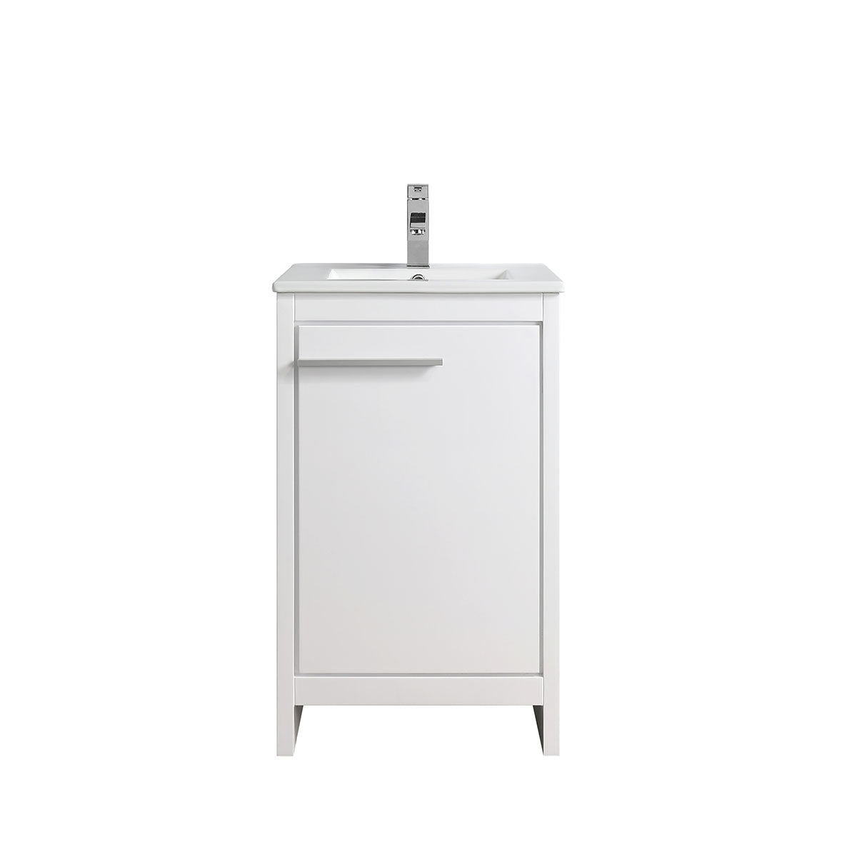 Glossy White Free standing Vanity & ceramic sink