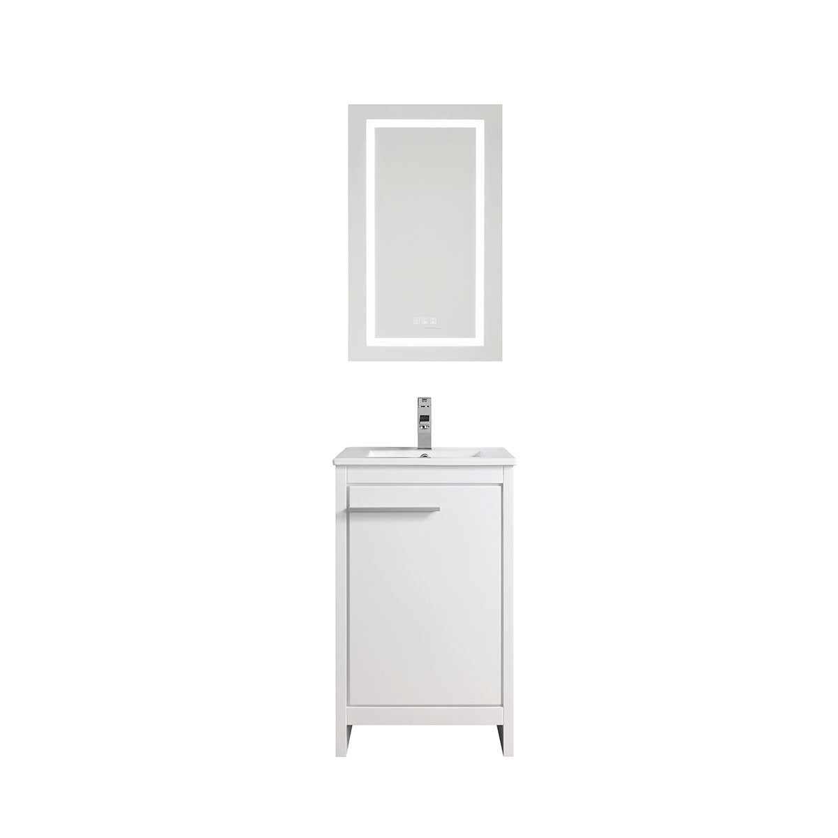 Glossy White Free standing Vanity & ceramic sink