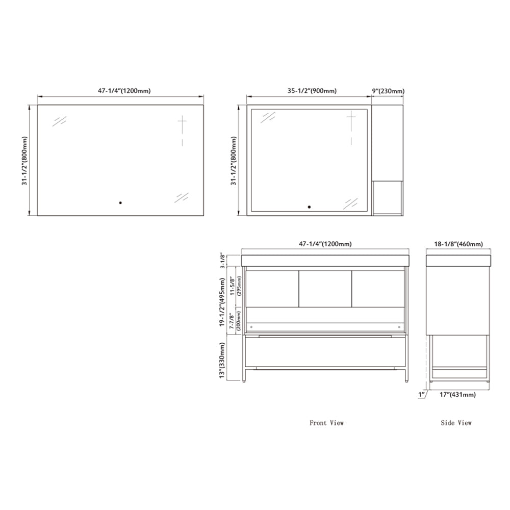 015 Series–48 Inch Vanity – Double Sinks