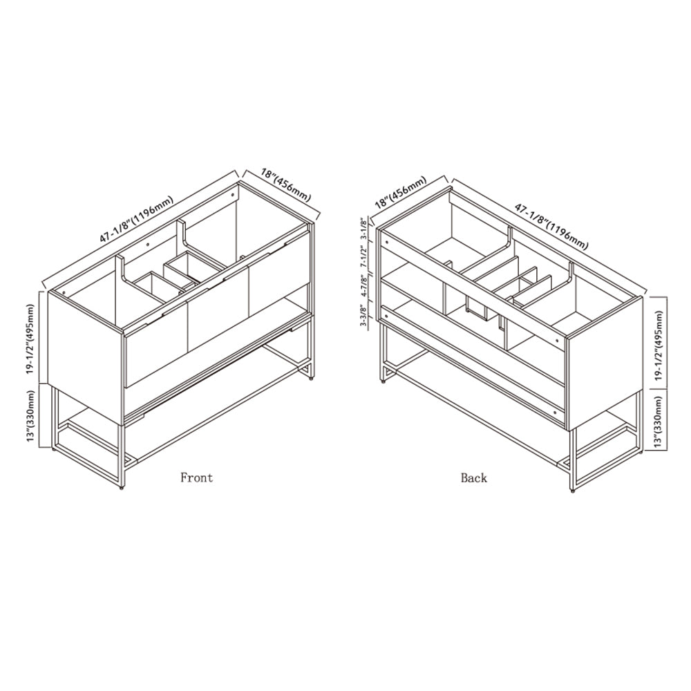 015 Series–48 Inch Vanity – Double Sinks