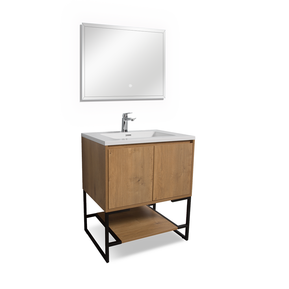 Allen-Freestanding Bathroom Vanity with Integrated Top and Sink