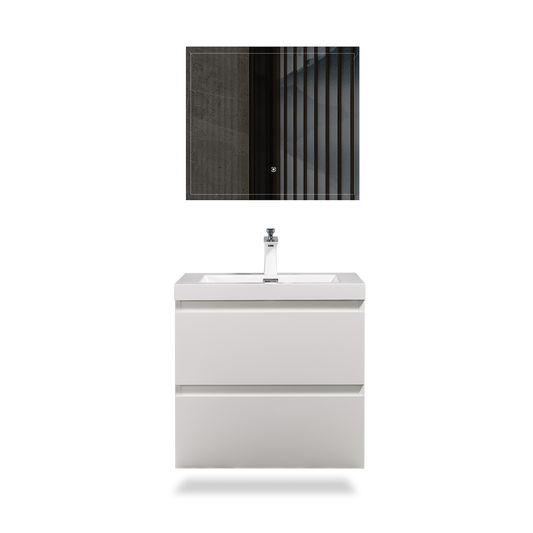 Belle-Floating Bathroom Vanity Wall Hung Vanity Unit with Faux Marble Integrated Top&Sink