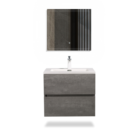 Ada-Floating Bathroom Vanity with Faux Marble Integrated Top&Sink