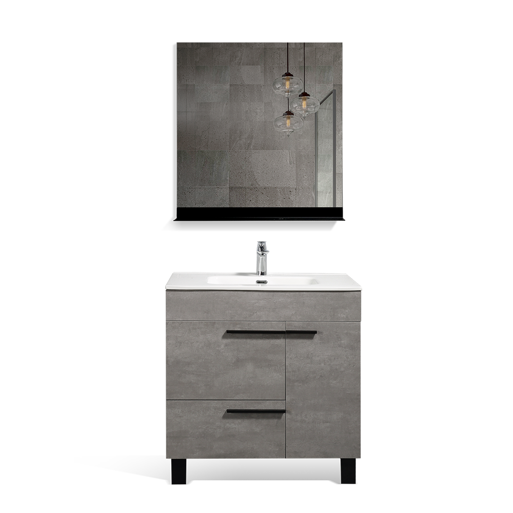 Gary-Freestanding Bathroom Vanity with Faux Marble Integrated Top&Sink